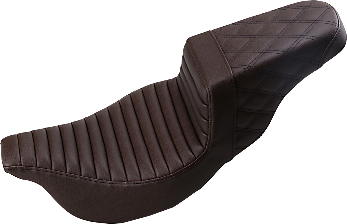 Step-Up Seat - Front Tuck-n-Roll/Rear Lattice Stitch - Brown - FL '08-'24
