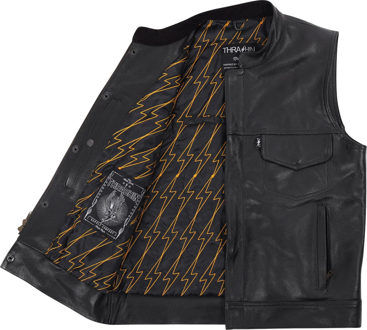 Mulholland Leather Riding Vest - Black - Medium