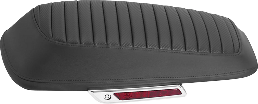 Saddlebag Lid Covers - Tuck 'n Roll - Carbon Fiber - Black Stitch - FLH/FLT '14-'24