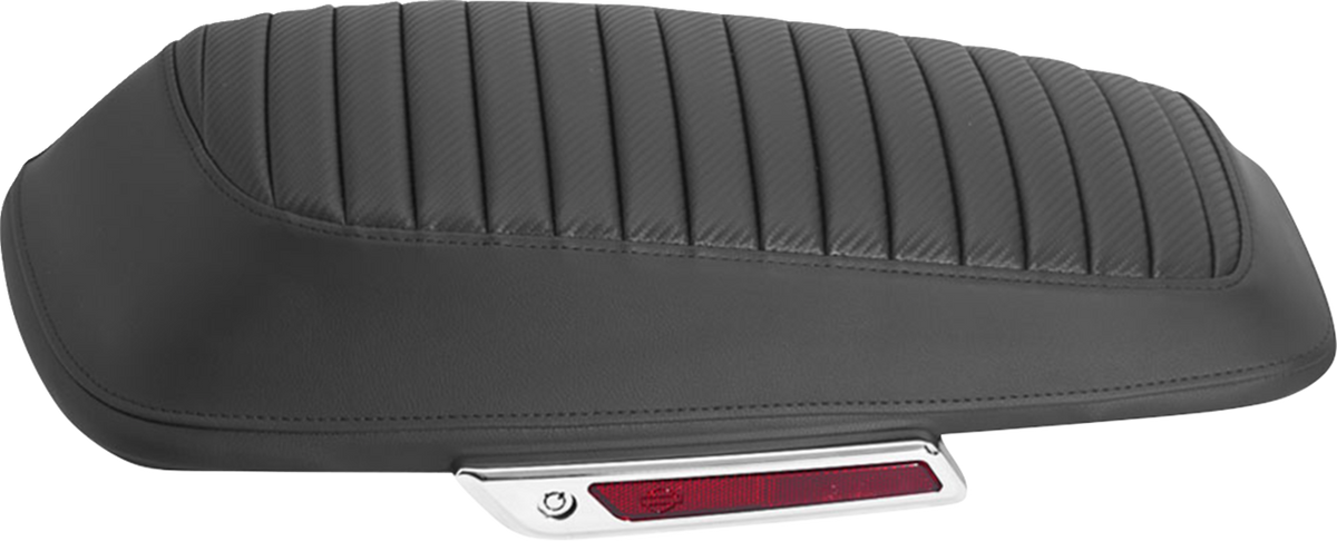 Saddlebag Lid Covers - Tuck 'n Roll - Carbon Fiber - Black Stitch - FLH/FLT '14-'24