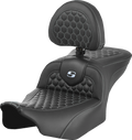 Roadsofa™ Seat - with Backrest - Honeycomb - Silver Stitch - FLTR/FLHX '23-'24
