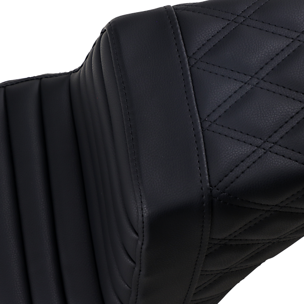 Step-Up Seat - Front Tuck-n-Roll/Rear Lattice Stitch - Black