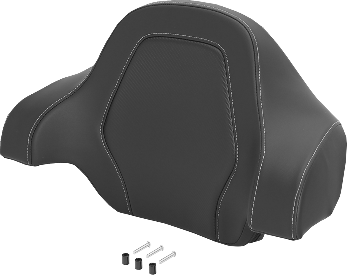 Deluxe Tour Pack Sissy Bar Pad - Carbon Fiber - Silver