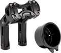 Wayback Risers - 7" - Softail - 4" Round Gauge - Black