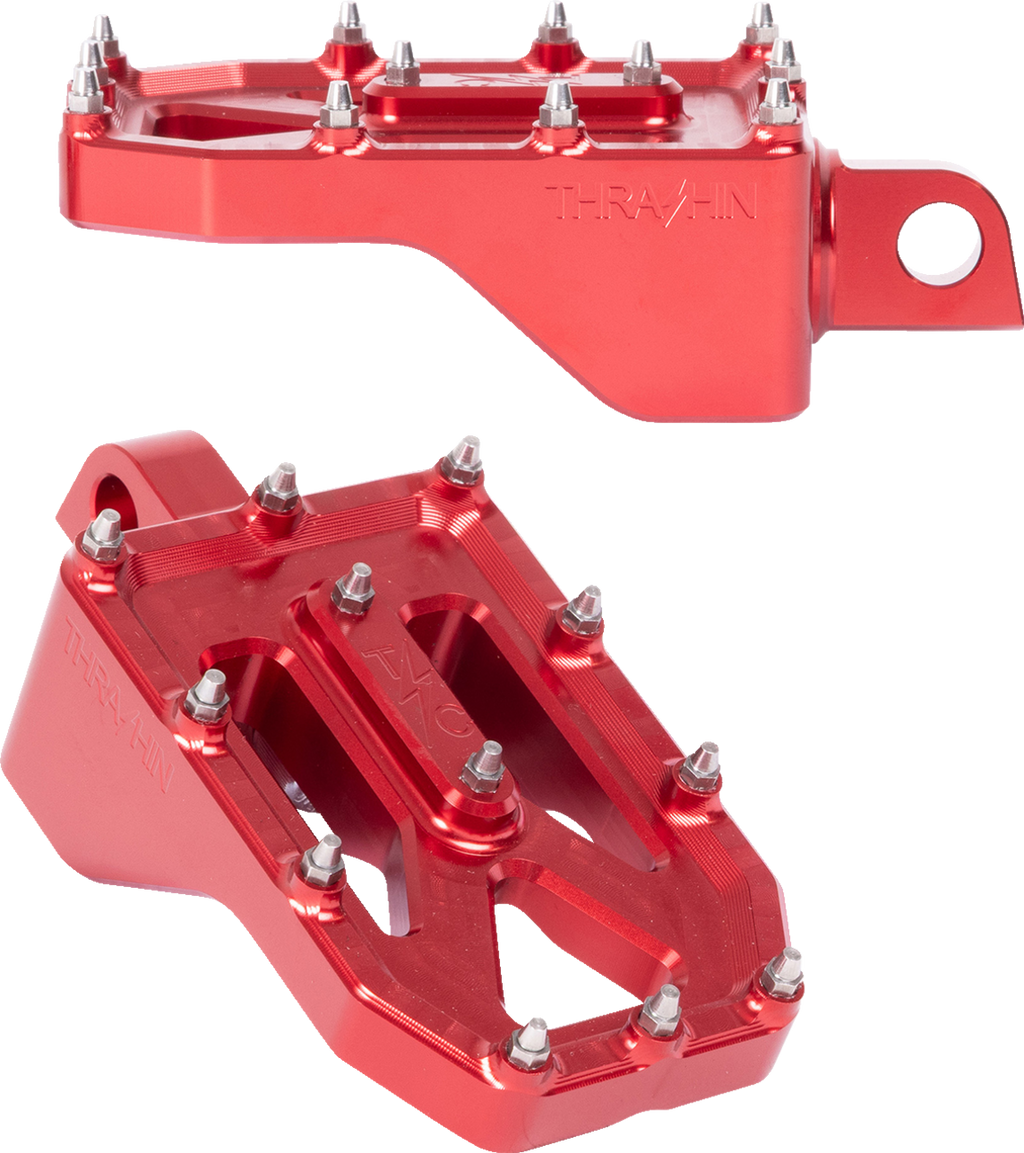 Aggressor Foot Pegs - Rear - Red - HD '72-'25