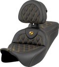 Roadsofa™ Seat - Lattice Stitch - Gold Stitch - w/ Backrest - FL '08-'23
