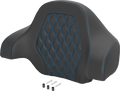 Deluxe Tour Pack Sissy Bar Pad - Carbon Fiber - Blue Lattice Stitch