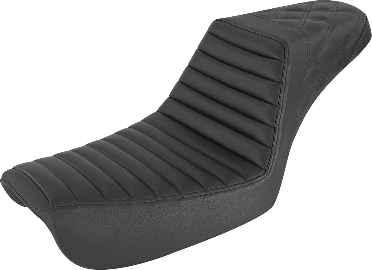 Step-Up Seat - Front Tuck-n-Roll/Rear Lattice Stitch - Black - FXD