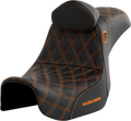 Pro Series SDC Performance Seat - w/ Backrest - Orange Stitch - Dyna '06-'17