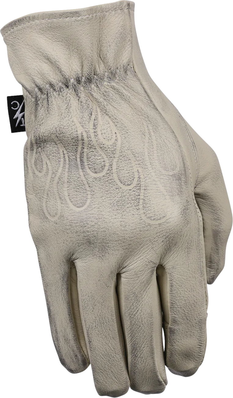 Roper Leather Gloves - Bone White - XS