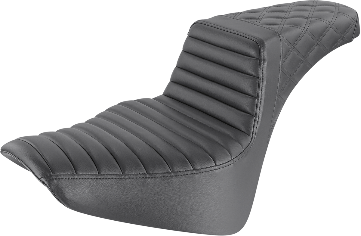 Step-Up Seat - Front Tuck-n-Roll/Rear Lattice Stitch - Black