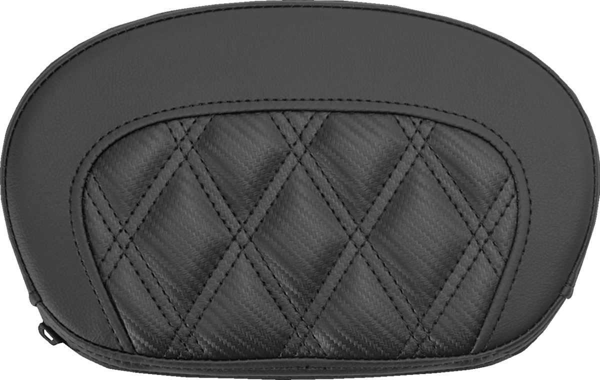 Mini Contour Sissy Bar Pad - Lattice Stitch - Carbon Fiber - Black Stitch