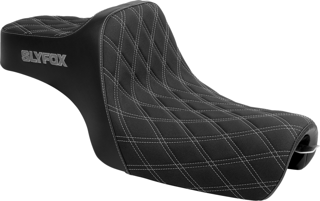 High Noon Seat - Double Diamond - Silver Logo - Silver Stitch - XL '04-'22