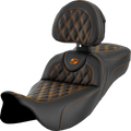 Roadsofa™ Extended Reach Seat - Lattice Stitch - Orange Stitch - with Backrest - FL '08-'24