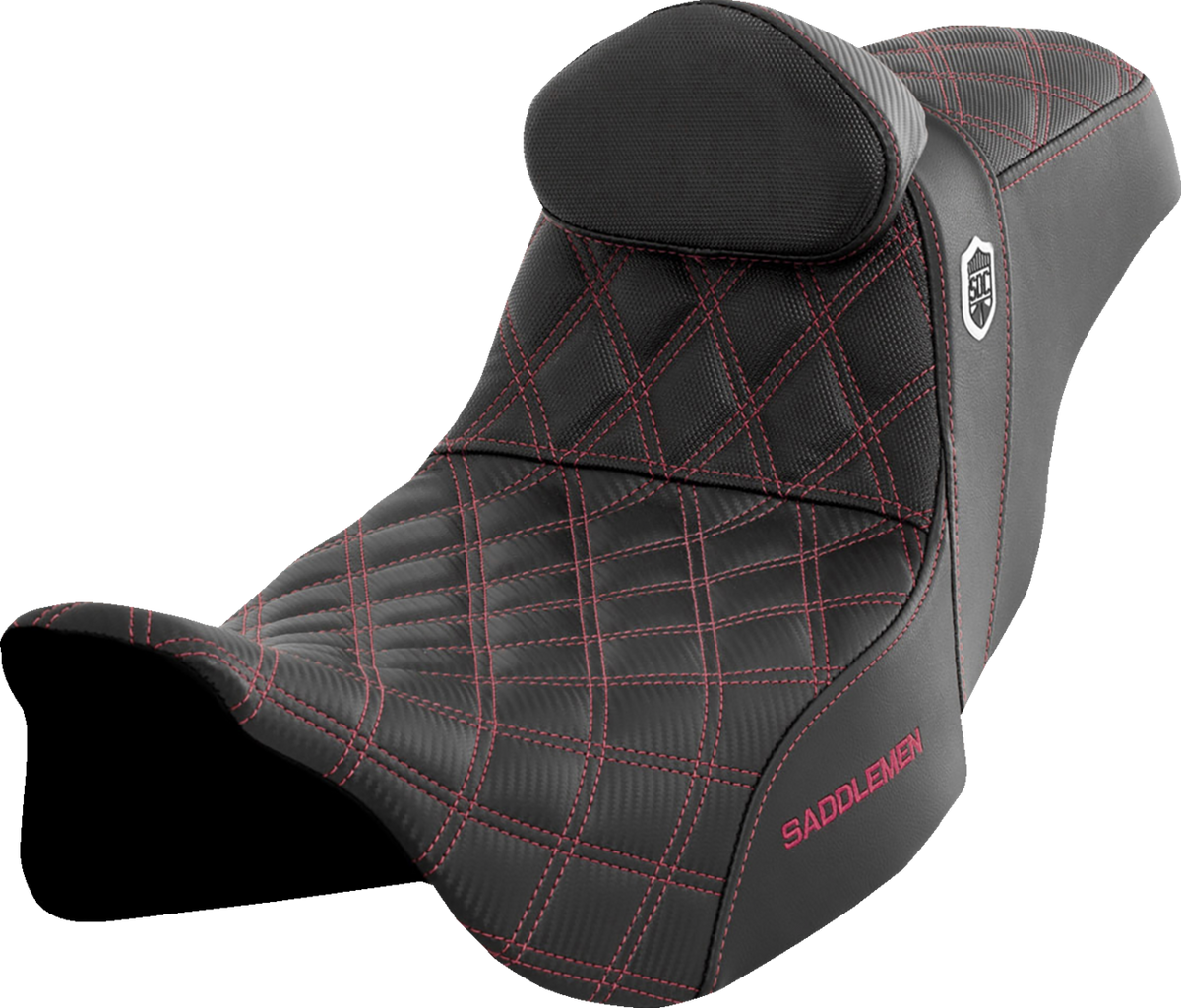 Pro Series SDC Performance Seat - w/ Backrest - Wine Berry Stitch - FLH/FLT '08-'23
