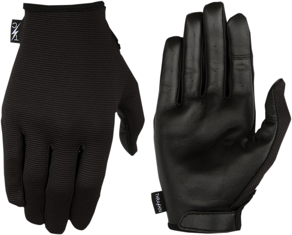 Stealth Leather Palm Gloves - Black - Small
