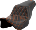 Step-Up Seat - Front Lattice Stitch - Orange Stitch - FLH/FLT '08-'23
