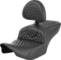 Heated RoadSofa™ Seat - Honeycomb Stitch - w/ Backrest - FLH/FLT '23-'24