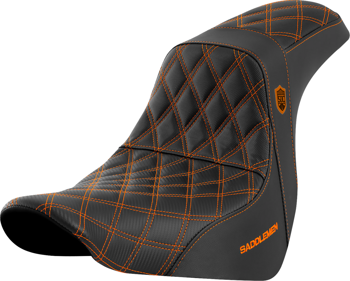 Pro Series SDC Performance Seat - w/o Backrest - Orange Stitch - FL/FX '18-'20