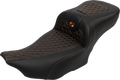 Roadsofa™ Extended Reach Seat - with Backrest - Honeycomb - Orange Stitch - FLTR/FLHX '23-'24