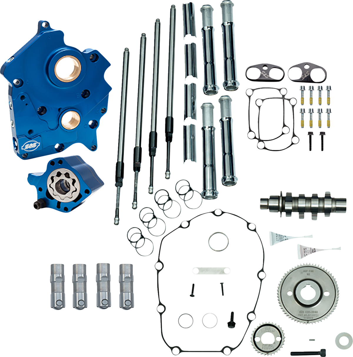 Cam Chest Kit - Water Cooled - Gear Drive - 465 Cam - Chrome Pushrod Tubes - M8
