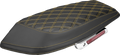 Saddlebag Lid Covers - Lattice - Carbon Fiber - Gold Stitch - FLH/FLT '23-'26