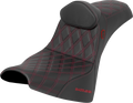 Pro Series SDC Performance Seat - w/ Backrest - Red Stitch - Gripper - FXBB/FXST '18-'25