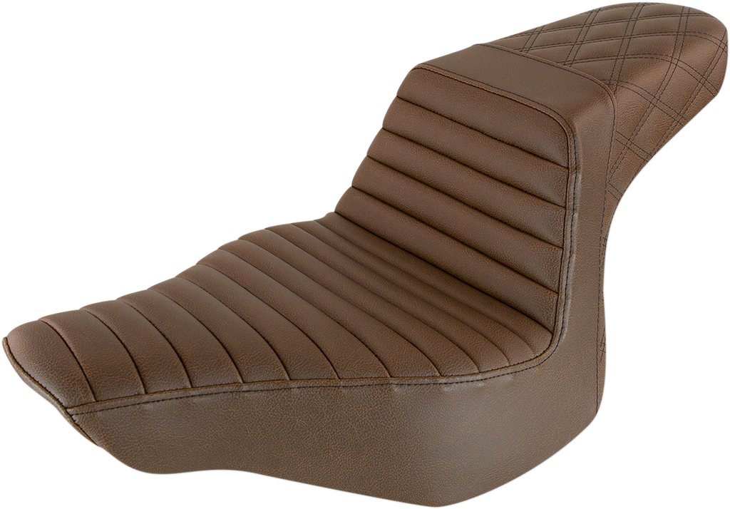 Step-Up Seat - Front Tuck-n-Roll/Rear Lattice Stitch - Brown