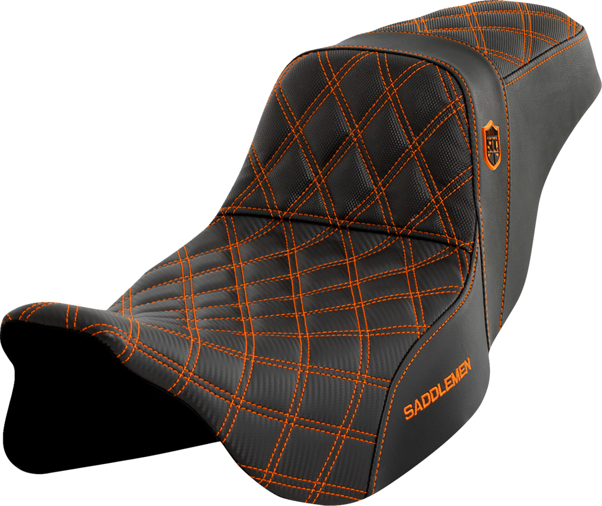 Pro Series SDC Performance Seat - w/o Backrest - Orange Stitch - FLH/FLT '08-'23