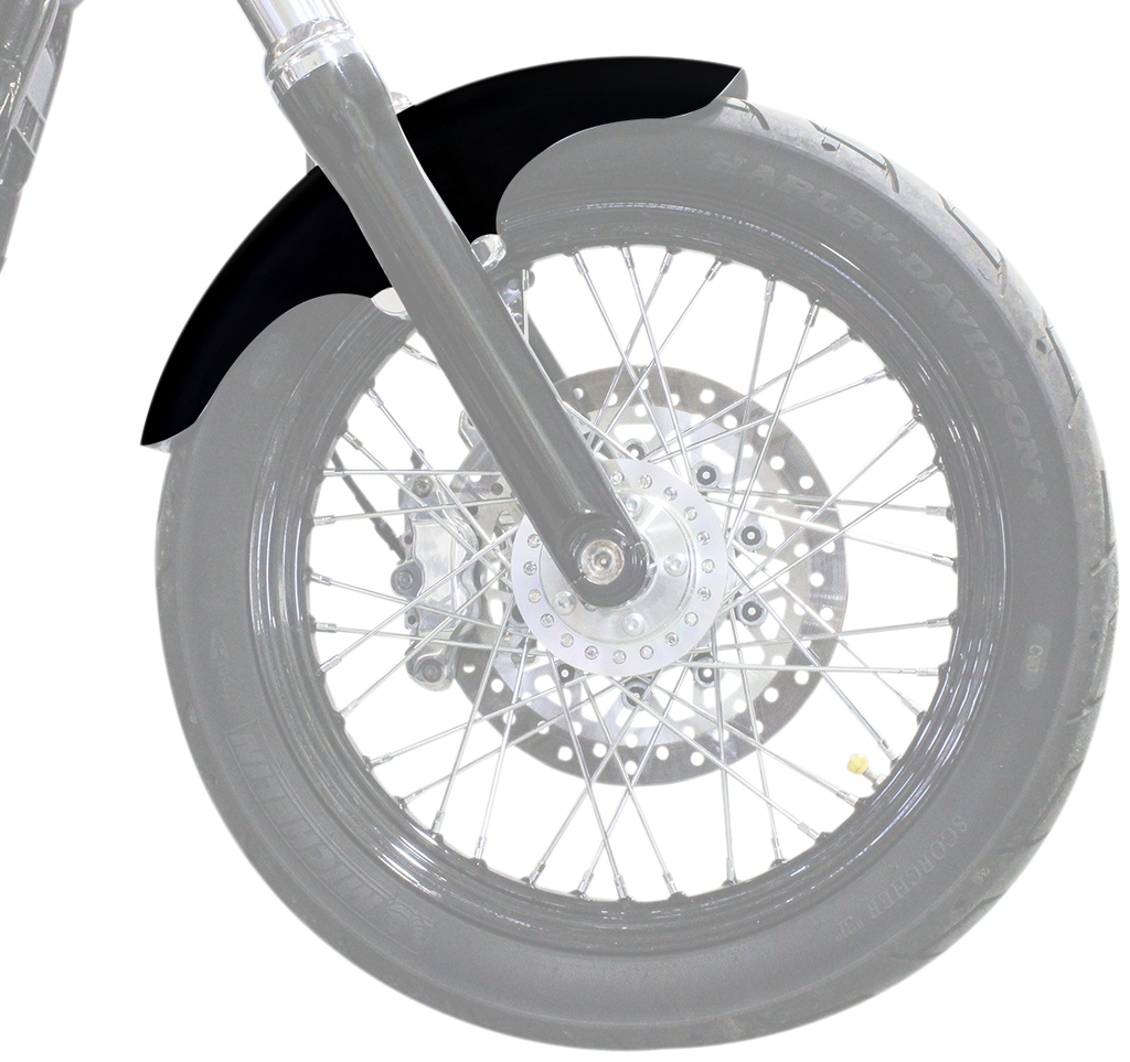 Top-Hat Front Fender - Black - 19" - HD Softail