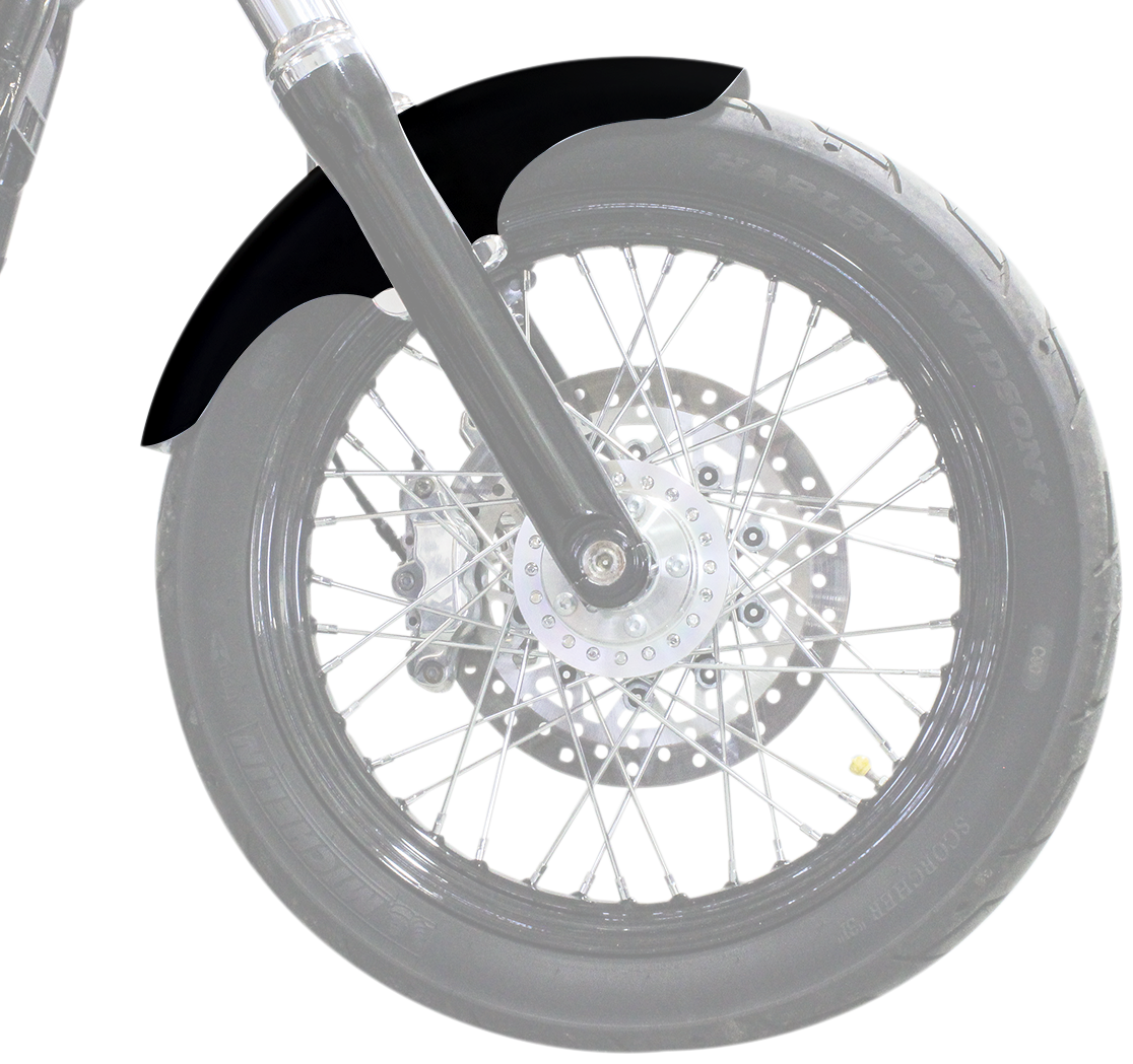 Top-Hat Front Fender - Black - 19" - HD Softail
