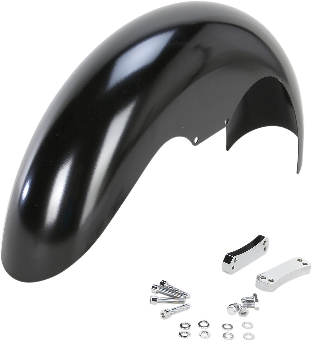 Level Front Fender - Black - 19" - HD Dyna/Softail