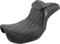Pro Series SDC Performance Seat - w/ Backrest - Lattice Stitch/Lumbar Gripper - FLD/FXD '06-'17