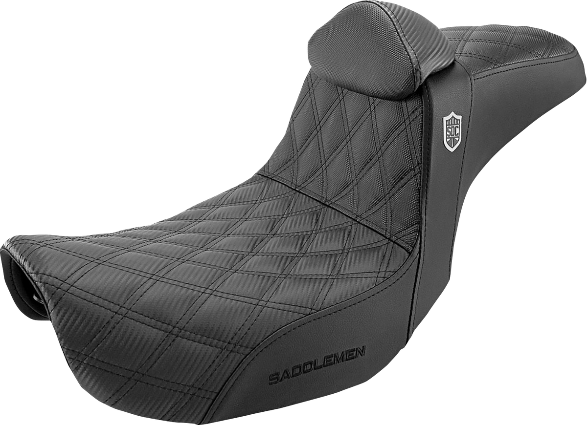 Pro Series SDC Performance Seat - w/ Backrest - Lattice Stitch/Lumbar Gripper - FLD/FXD '06-'17