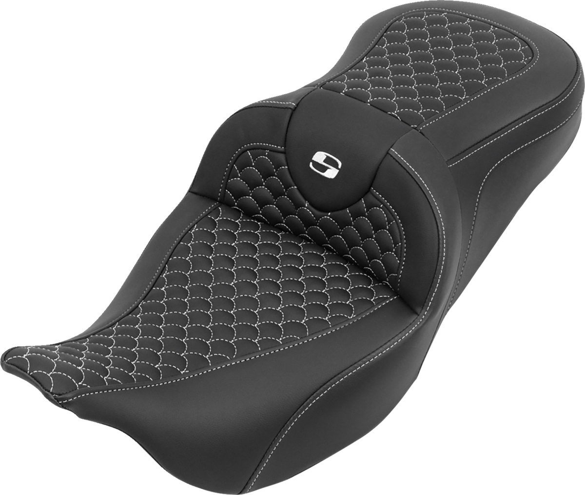 Roadsofa™ Seat - without Backrest - Dragon Stitch - White Stitch - FLH/FLT '08-'25