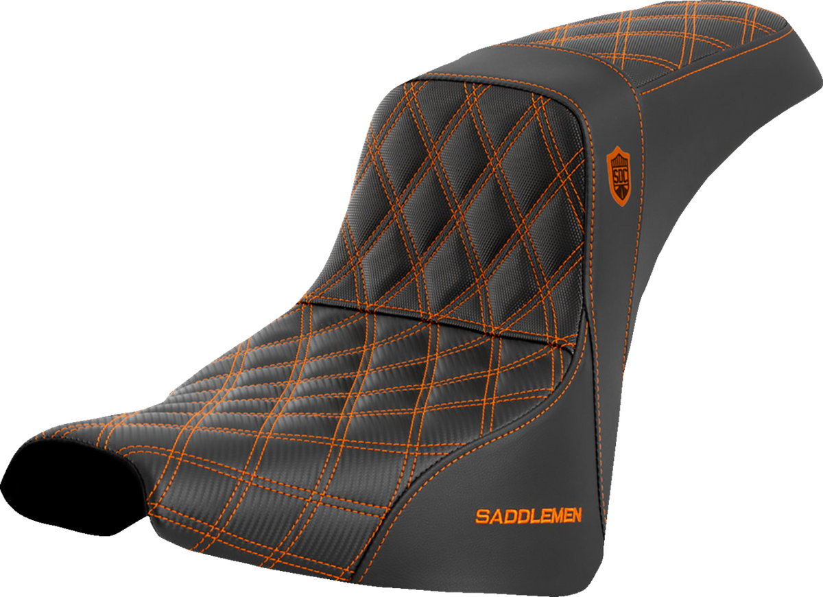 Pro Series SDC Performance Seat - w/o Backrest - Orange Stitch - FXBB/FXST '18-'23