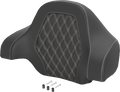 Deluxe Tour Pack Sissy Bar Pad - Carbon Fiber - White Lattice Stitch