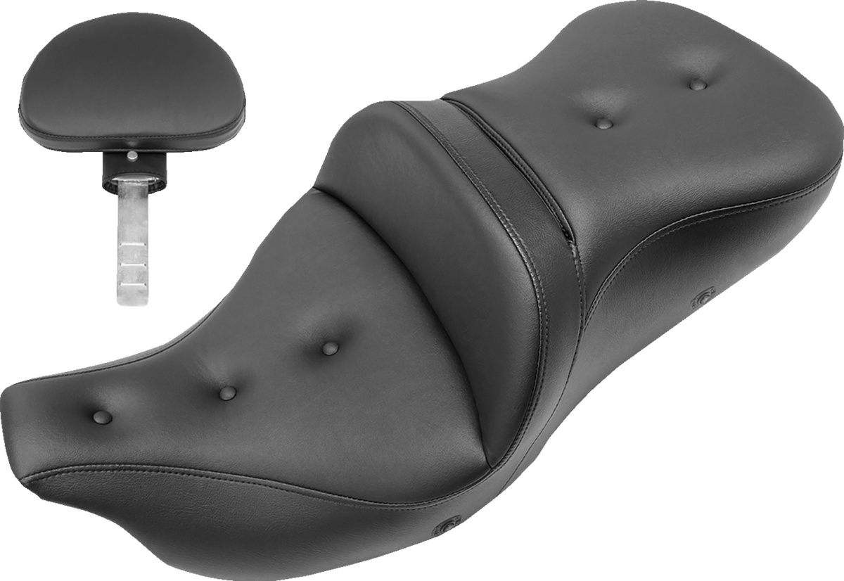 Roadsofa™ Seat - Heated - Pillow Top - with Backrest - Black - FLH/FLT '09-'24