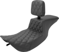 Tour Step-Up Seat - Rider Backrest - Front Lattice Stitch - FLHR/FLHX '97-'07