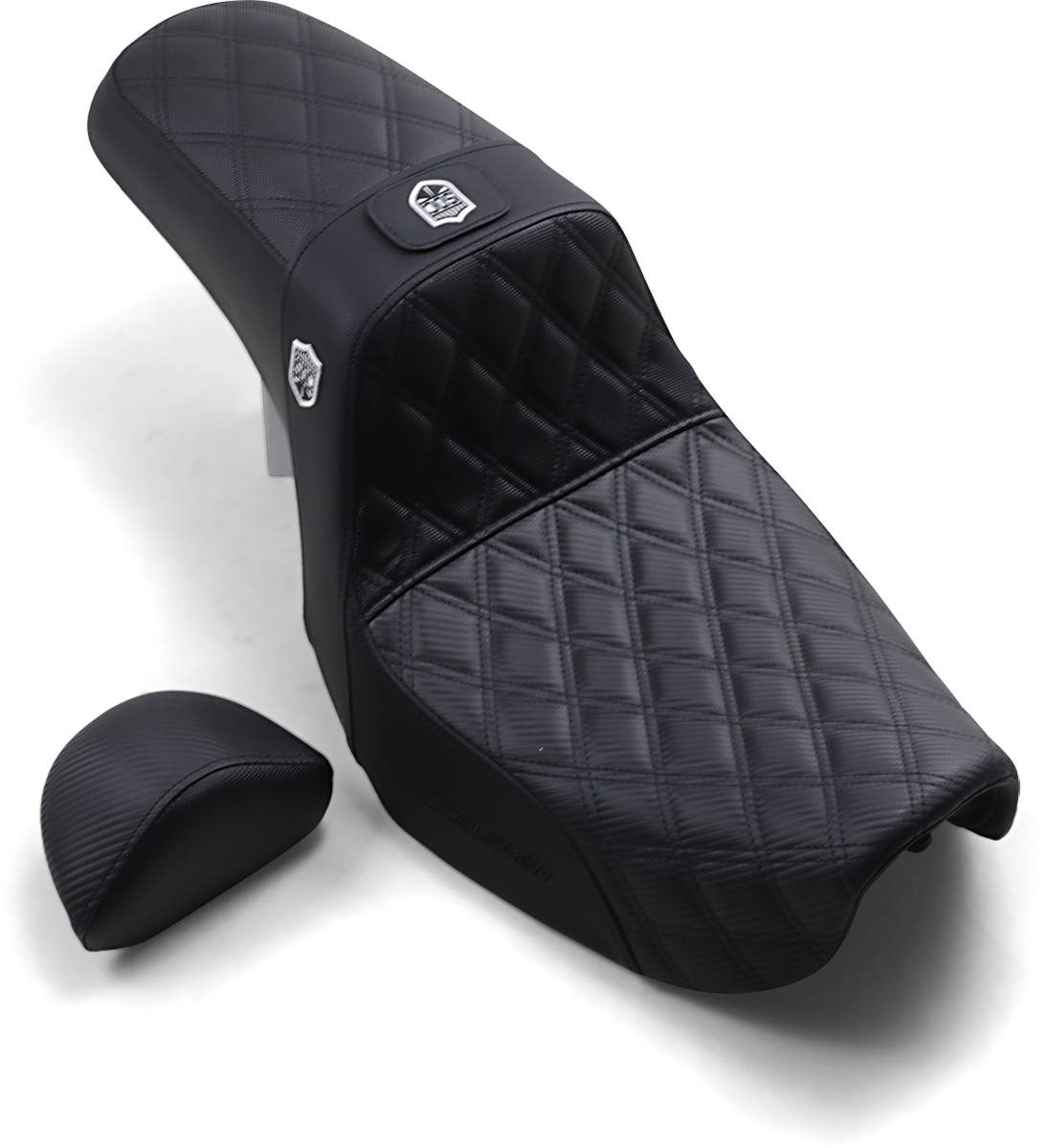 Pro Series SDC Performance Seat - w/ Backrest - Lattice Stitch/Lumbar Gripper - FLD/FXD '06-'17