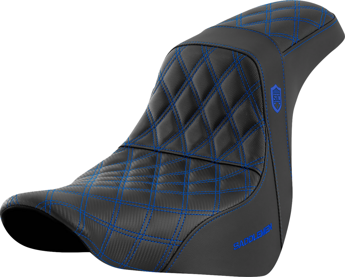 Pro Series SDC Performance Seat - w/o Backrest - Blue Stitch - FL/FX '18-'20