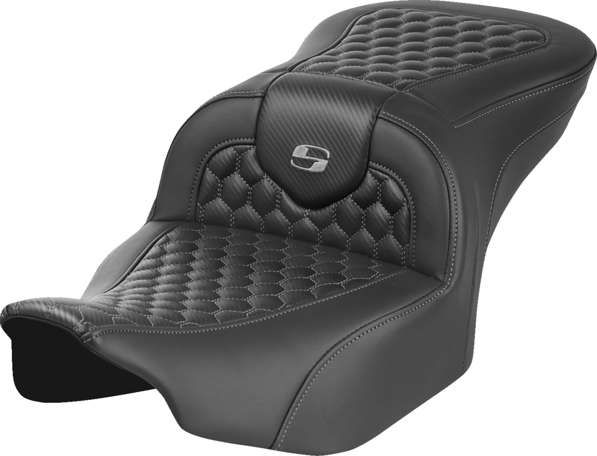 Roadsofa™ Seat - without Backrest - Honeycomb - Gray Stitch - FLTR/FLHX '23-'24