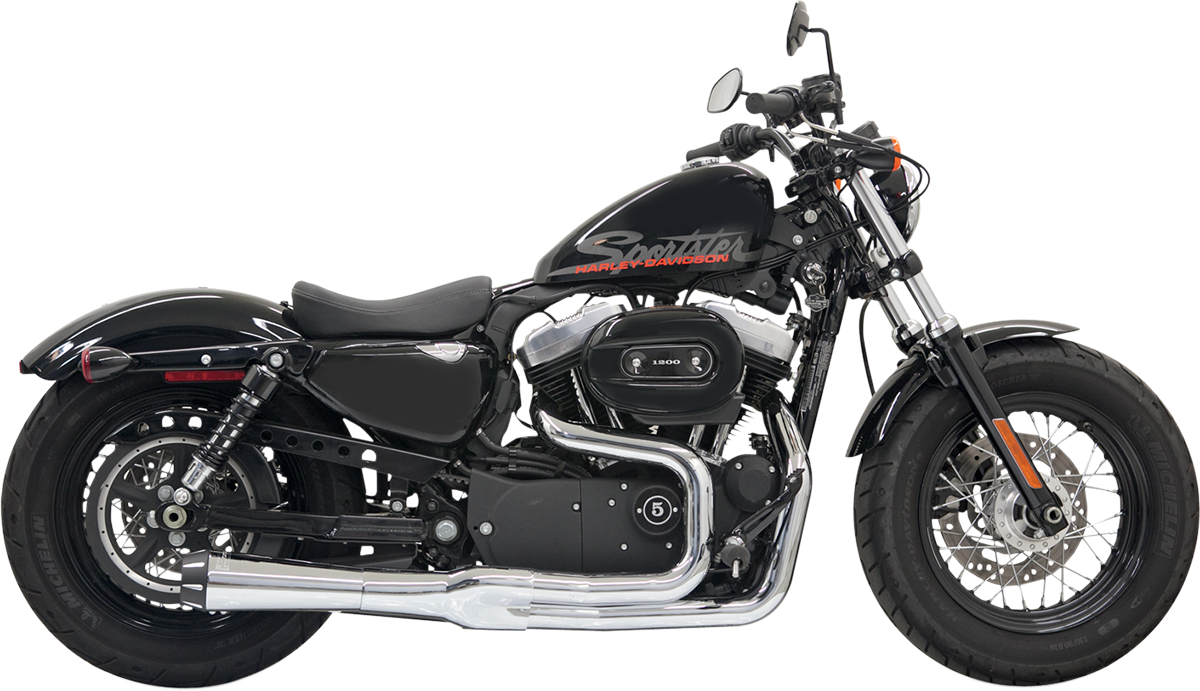 Mega Power Exhaust - Chrome - Short - '04-'13 XL with Mid/Fo