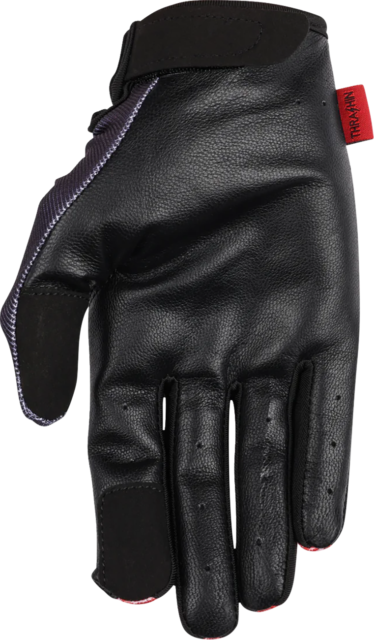 Stealth Leather Palm Flame Gloves - Red - XL
