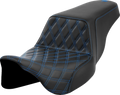 Step-Up Seat - Front Lattice Stitch - Blue Stitch - FLH/FLT '08-'23