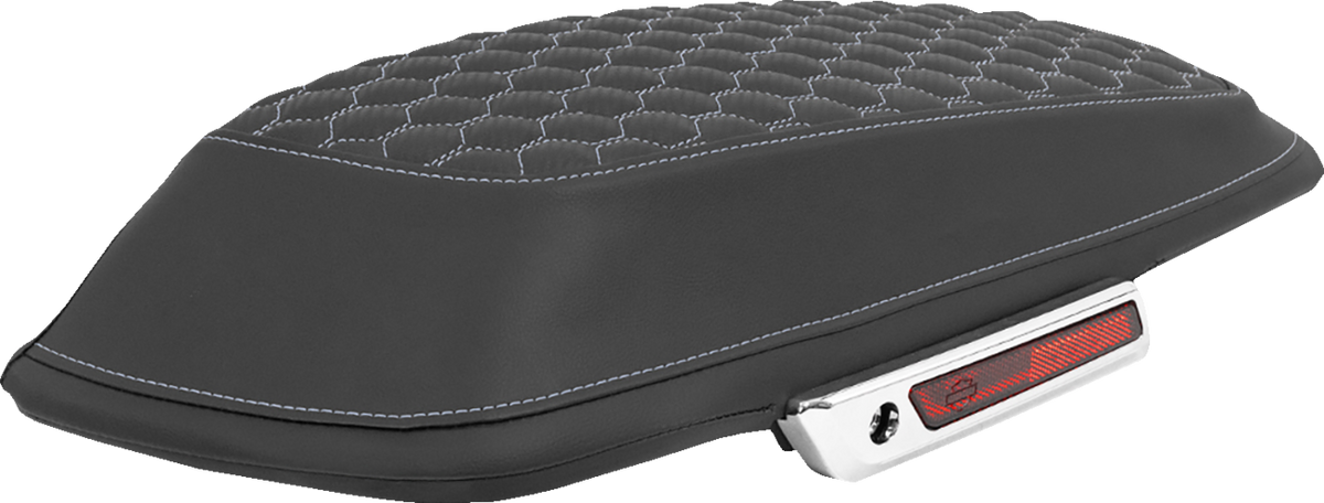 Saddlebag Lid Covers - Honeycomb - Silver Stitch - FLT/FLH '14-'25