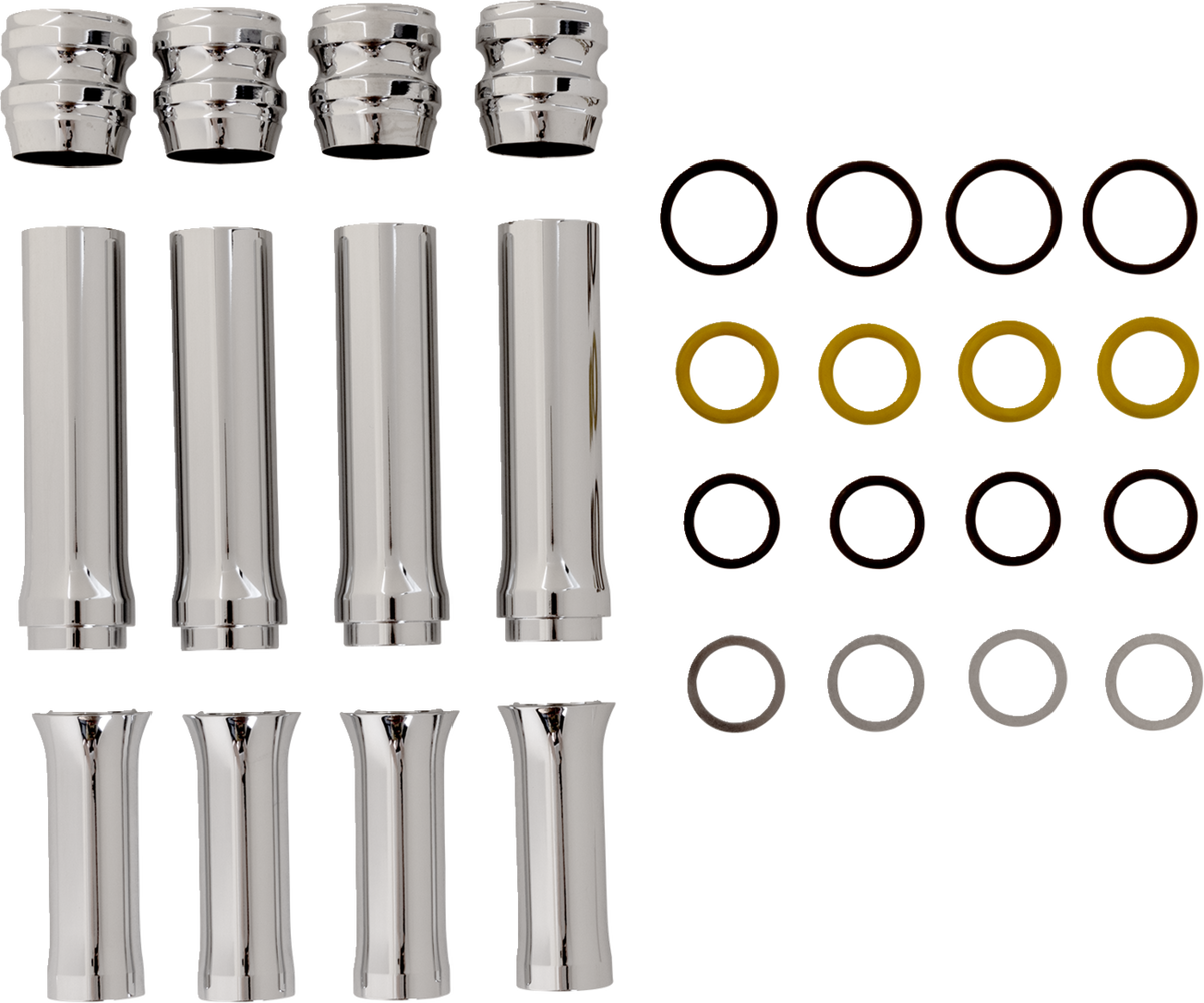 Pushrod Tube Cover Kit - 10 Gauge® - Chrome - M8
