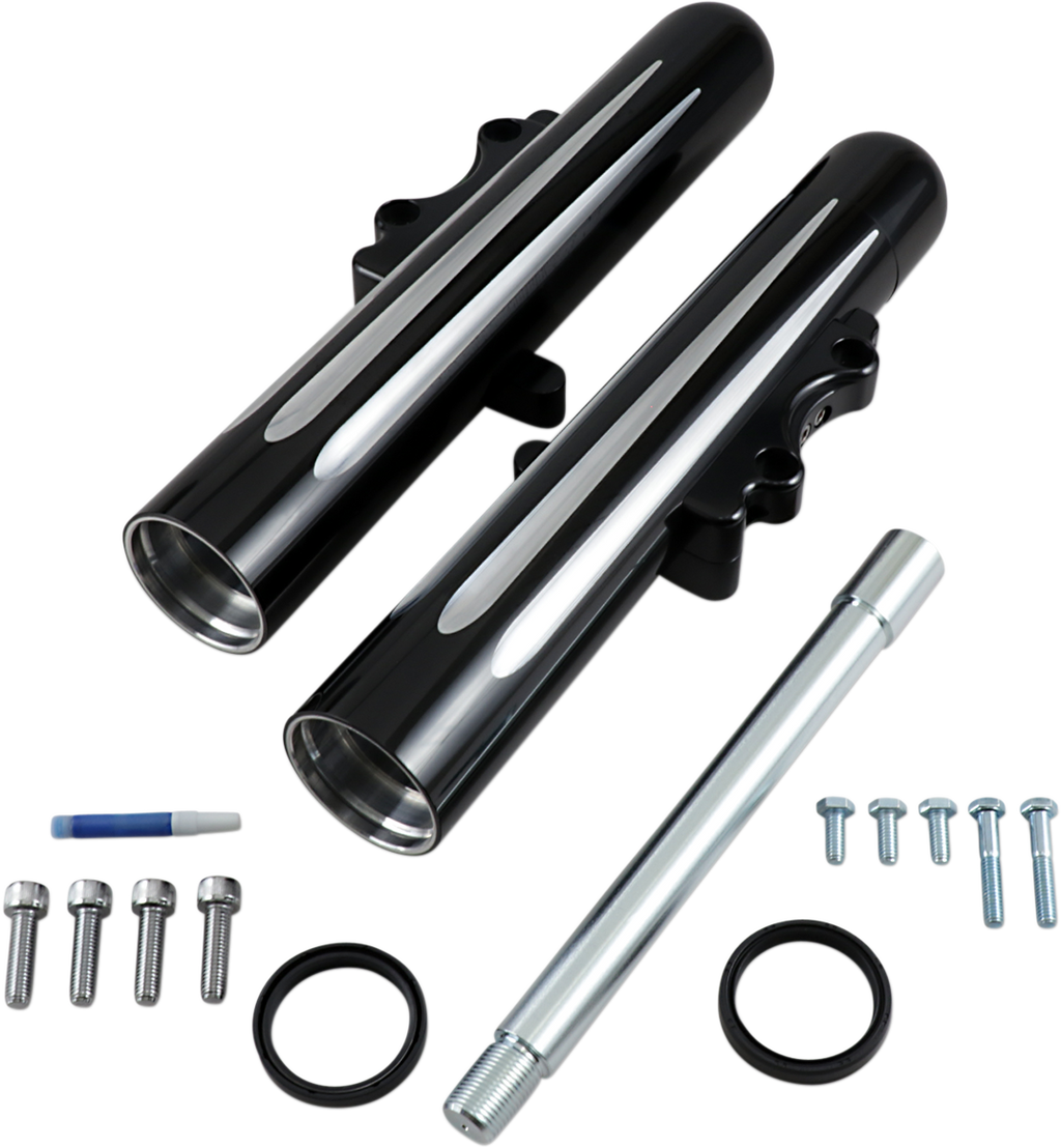 Fork Legs - Black Anodized - Deep Cut - Dual Disc