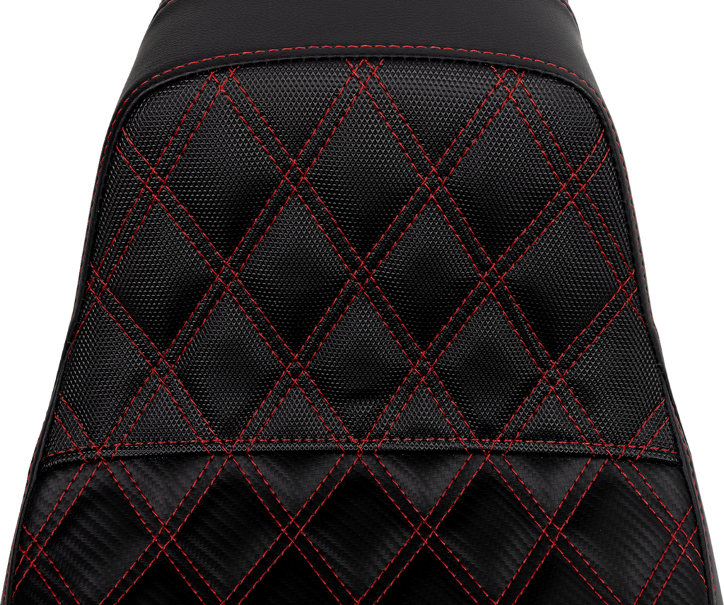 Pro Series SDC Performance Seat - Carbon Fiber/Lumbar Gripper - Red Stitch - Dyna '06-'17