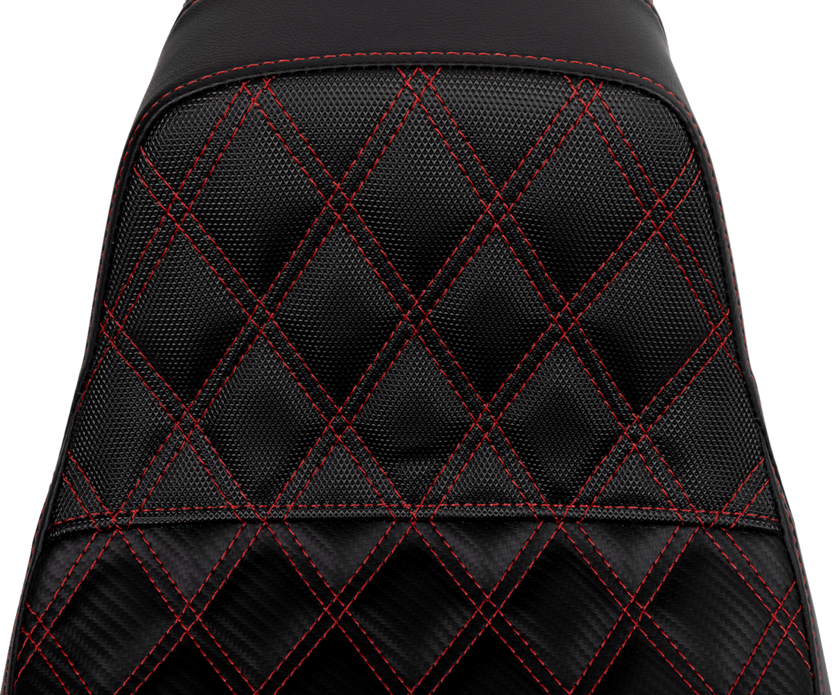 Pro Series SDC Performance Seat - Carbon Fiber/Lumbar Gripper - Red Stitch - Dyna '06-'17